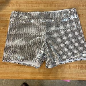 Ladies small silver sequin shorts